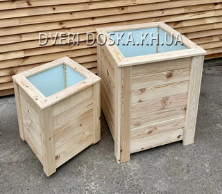 горшок деревянный садовый